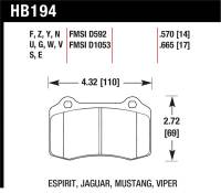 Hawk Performance kHB194E.570 Hawk 2010 Camaro SS Blue 9012 Race Rear Brake Pads