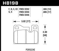 Hawk Performance kHB198S.685 Hawk 77-88 Porsche 924 / 78-85 & 92-95 928 / 83-91 944 HT-10 Rear Race Brake Pads