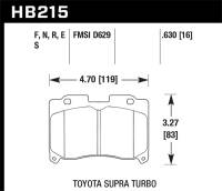 Hawk Performance kHB215B.630 Hawk 93-98 Toyota Supra TT HPS 5.0 Street Front Brake Pads