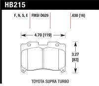 Hawk Performance kHB215S.630 Hawk 93-98 Toyota Supra TT HT-10 Race Front Brake Pads