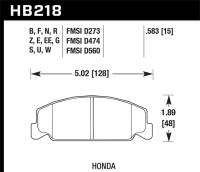Hawk Performance kHB218D.583 Hawk 1985 Honda Accord 1.8L Base Organic Brakes Front ER-1 Brake Pads