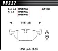 Hawk Performance kHB227B.630 Hawk 1992-1998 BMW 318i HPS 5.0 Rear Brake Pads