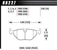 Hawk Performance kHB227D.630 Hawk 92-95 BMW 318i 1.8L Base Sedan Rear ER-1 Brake Pads