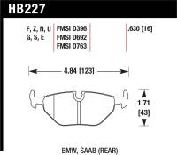 Hawk Performance kHB227E.630 Hawk BMW 3/5/7 Series / M3 / Z3 / Z4  Race Blue 9012 Rear Brake Pads
