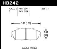 Hawk Performance kHB242D.661 Hawk 92-93 Acura Integra 1.6L EX Front ER-1 Brake Pads