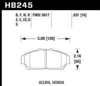 Hawk Performance - Hawk Performance kHB245G.631 Hawk 94-01 Acura Integra (excl Type R)  DTC-60 Race Front Brake Pads - Image 5