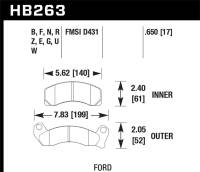 Hawk Performance kHB263Z.650 Hawk Performance Ceramic Street Brake Pads