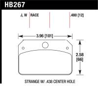 Hawk Performance kHB267W.480 Hawk DTC-30 Brake Pads for Strange Caliper w/ 0.438in Center Hole