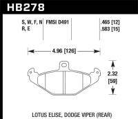 Hawk Performance kHB278S.465 Hawk Lotus Elise 12mm Ht-10 Rear Race Brake Pads