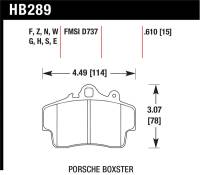Hawk Performance - Hawk Performance kHB289F.610 Hawk Porsche HPS Street Front Brake Pads - Image 3