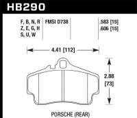 Hawk Performance kHB290D.606 Hawk 97-99 Porsche Boxster 2.5L Base 4 Piston Caliper Rear ER-1 Brake Pads
