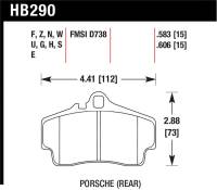 Hawk Performance kHB290E.606 Hawk 98 Porsche 911 Targa / 99-08 911 Carrera 4 / 00-06 Boxster S Blue 9012 Rear Brake Pads