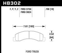 Hawk Performance kHB302P.700 Hawk Super Duty Street Brake Pads