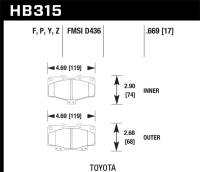 Hawk Performance kHB315Z.669 Hawk Performance Ceramic Street Brake Pads