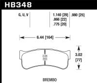 Hawk Performance - Hawk Performance kHB348U.980 Hawk Motorsports Performance 0.98in Pad Thickness DTC-70 Race Brake Pads - Image 3