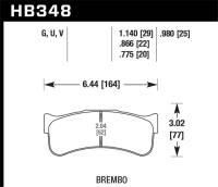 Hawk Performance - Hawk Performance kHB348U.980 Hawk Motorsports Performance 0.98in Pad Thickness DTC-70 Race Brake Pads - Image 4