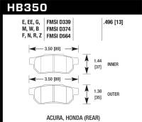 Hawk Performance kHB350D.496 Hawk Honda/Acura ER-1 Endurance Racing Rear Brake Pads