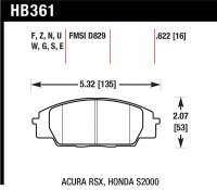 Hawk Performance kHB361Z.622 Hawk 06+ Civic Si Performance Ceramic Street Front Brake Pads