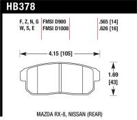 Hawk Performance kHB378B.565 Hawk 2001-2001 Infiniti G20 (Made On or After 12-1-01) HPS 5.0 Rear Brake Pads
