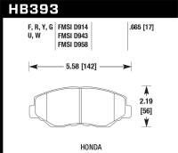 Hawk Performance kHB393N.665 Hawk 03-08 Honda Pilot / 03-11 Honda Element HP+ Street Front Brake Pads