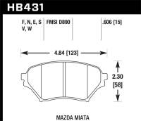 Hawk Performance kHB431W.606 Hawk 01-05 Miata w/ Sport Suspension DTC-30 Race Front Brake Pads