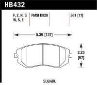 Hawk Performance - Hawk Performance kHB432B.661 Hawk 2006-2006 Saab 9-2X 2.5i HPS 5.0 Front Brake Pads - Image 3