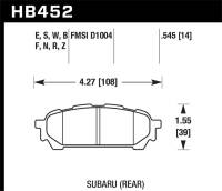 Hawk Performance kHB452B.545 Hawk 2006-2006 Saab 9-2X 2.5i HPS 5.0 Rear Brake Pads