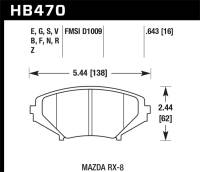 Hawk Performance kHB470D.643 Hawk 05-11 Mazda RX-8 1.3L 40th Anniversary Edition Front ER-1 Brake Pads
