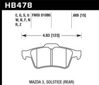 Hawk Performance kHB478Z.605 Hawk 13-14 Ford Focus ST / Mazda/ Volvo Performance Ceramic Street Rear Brake Pads