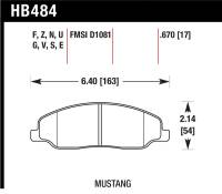 Hawk Performance kHB484B.670 Hawk 2008-2009 Ford Mustang Bullitt 4.6 HPS 5.0 Front Brake Pads