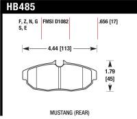 Hawk Performance kHB485B.656 Hawk 2011-2012 Ford Mustang 5.0L Perf. 5.0 (w/Brembo Brakes) High Perf. Street 5.0 Rear Brake Pads
