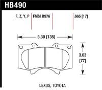 Hawk Performance kHB490B.665 Hawk 2010-2014 Lexus GB460 HPS 5.0 Front Brake Pads