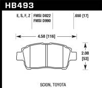 Hawk Performance kHB493E.650 Hawk 04-07 xA/xB D990 Blue 9012 Race Front Brake Pads