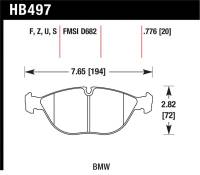Hawk Performance kHB497Z.776 Hawk 04-06 Audi TT Quattro / 04-05 VW Golf R32 Perf Ceramic Street Front Brake Pads