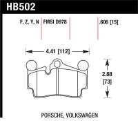 Hawk Performance kHB502F.606 Hawk Porsche / Volkswagen HPS Street Rear Brake Pads