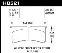 Hawk Performance kHB521B.650 Hawk Wilwood BB SL 7421 HPS 5.0 Brake Pads