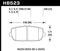 Hawk Performance - Hawk Performance kHB523F.539 Hawk 06-10 Mazda Miata Mx-5 Rear HPS Sreet Brake Pads - Image 4