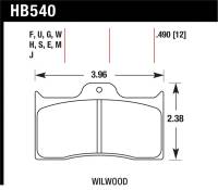 Hawk Performance kHB540G.490 Hawk Wilwood DTC-60 Brake Pads
