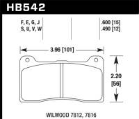 Hawk Performance kHB542N.600 Hawk Wilwood 7816 HP+ Race Brake Pads