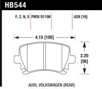 Hawk Performance kHB544N.628 Hawk 06 Audi A6 Quattro Avant / 06-09 A6 Quattro  HP+ Rear Brake Pads