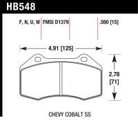 Hawk Performance kHB548B.510 Hawk 08-10 Chevrolet Cobalt / HHR HPS 5.0 Front Brake Pads