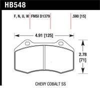 Hawk Performance - Hawk Performance kHB548U.510 Hawk Renault Clio / Cobalt SS DTC-70 Front Brake Pads - Image 3