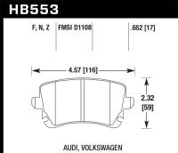 Hawk Performance kHB553B.652 Hawk 07-11 Audi S6 HPS 5.0 Rear Brake Pads