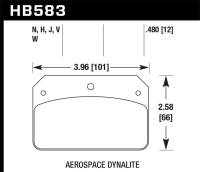 Hawk Performance kHB583F.480 Hawk Ferro-Carbon Black Powder Coat HPS Street Brake Pads - 12mm Pad Thickness