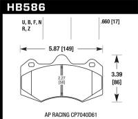 Hawk Performance - Hawk Performance kHB586G.660 Hawk 2014 McClaren MP4-12C (Spider) DTC-60 Rear Race Brake Pads - Image 4