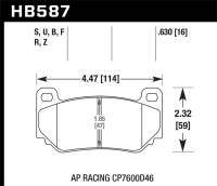 Hawk Performance kHB587U.630 Hawk AP Racing CP7600 DTC-70 Race Brake Pads