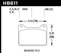 Hawk Performance - Hawk Performance kHB611G.490 Hawk Willwood 7912 DTC-60 Race Brake Pads - Image 2