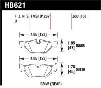 Hawk Performance kHB621S.638 Hawk 08-11 BMW 128i / 10 BMW 323i / 07-11 BMW 328i / 07-11 BMW 328XI HT-10 Race Rear Brake Pads