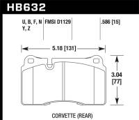 Hawk Performance - Hawk Performance kHB632Y.586 Hawk 2005 Aston Martin DB9 LTS Street Front Brake Pads - Image 2