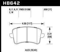 Hawk Performance kHB642F.658 Hawk 09-10 Audi A4/A4 Quattro/A5 Quattro/Q5/S5 / 10 S4 HPS Street Rear Brake Pads